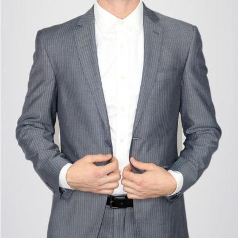 BERTOLINI GREY PINSTRIPED SUIT
